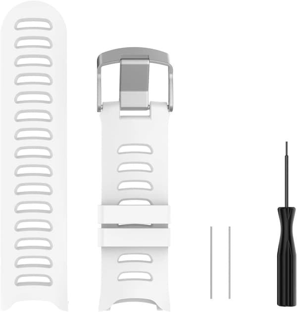 Armband för Garmin Forerunner 610, Andningsbart silikonarmband (vit)