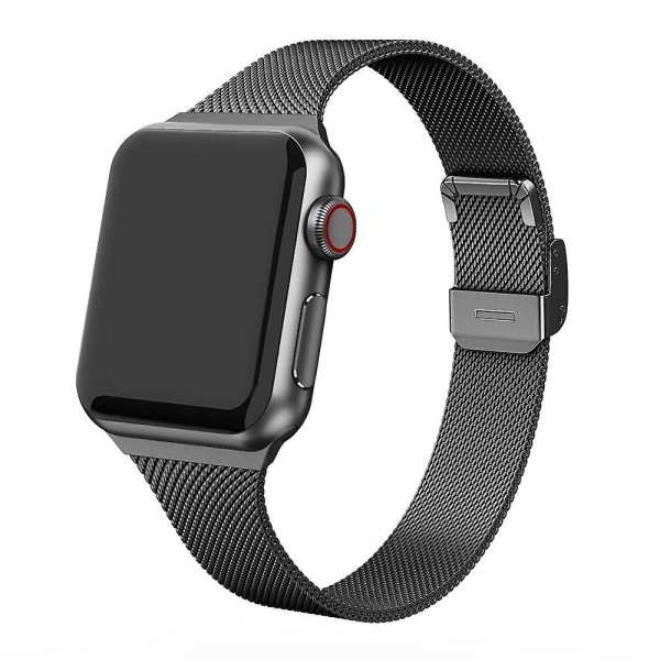 Milanese rem til Apple Watch 8 7 6 5 4 Se 49 mm 45 mm 41 mm 44 mm 40 mm Metal rustfrit stål rem tilbehør til Iwatch 3 2 42 mm Black iwatch Ultra 49mm