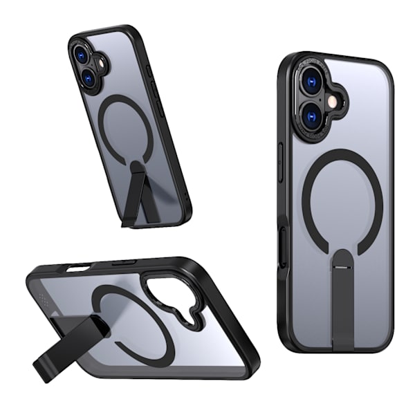 Magsafe-deksel for iPhone 17 med sammenleggbart stativ, svart