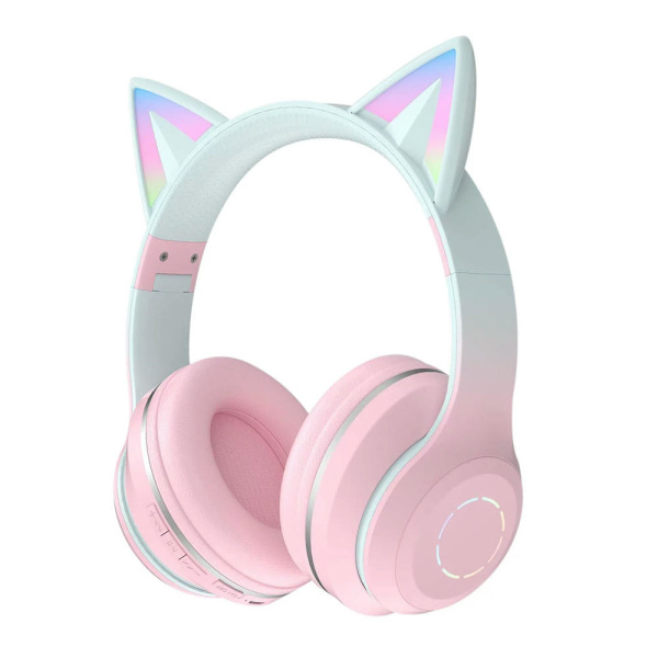 Ægte trådløse Bluetooth-hovedtelefoner Foldbar trådløs lyd til børn Bluetooth 5.1 med mikrofon Pink