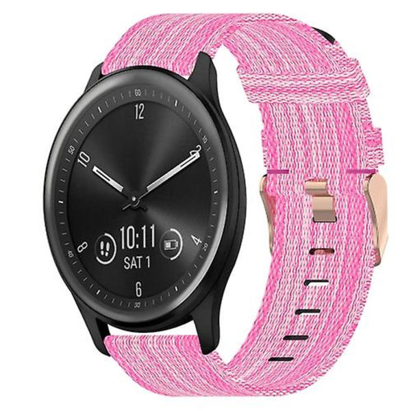 Til Garmin Vivomove 20 mm nylonvævet urrem Pink