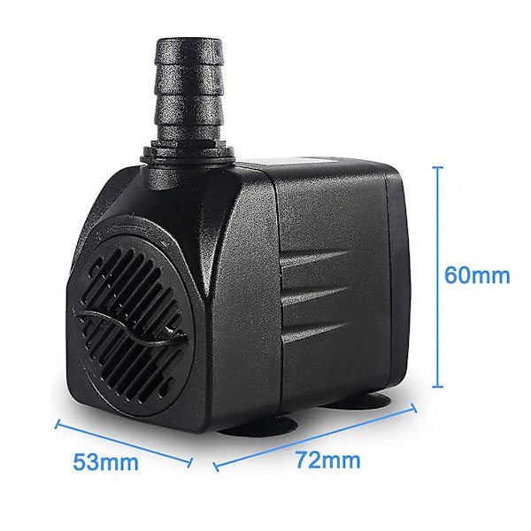 Dykpumpe, springvandspumpe med 4 sugekopper, 3 dyser EU Plug  15W