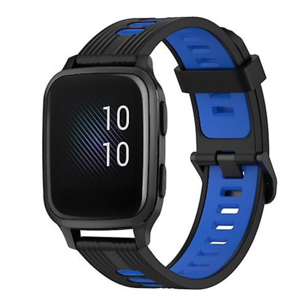 För Garmin Venu Sq 20 mm vertikalt mönster tvåfärgat watch Black-Blue