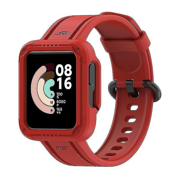 For Xiaomi Redmi Watch/redmi Watch 2/mi Watch Lite/mi Watch Lite 2 Smart Watch Strap Soft Silicone Wrist With Watch Case 1 Red