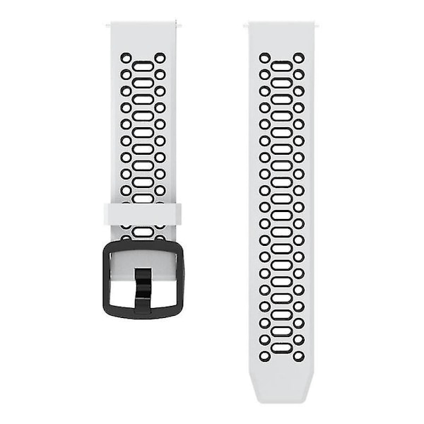 Kaksivärinen 20 mm silikoniranneke Coros Pace 2/garmin Vivoactive 5/garminactive 5/venu Sq 2 w White Black