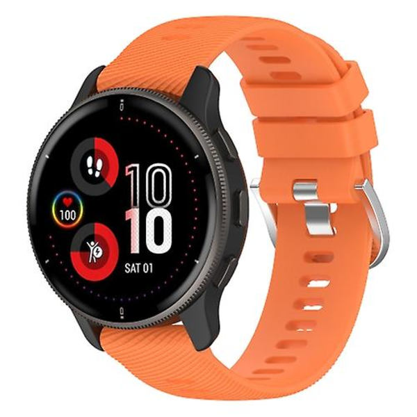 Til Garmin Venu 2plus 20mm Cross Textured Silicone Watch Band Orange
