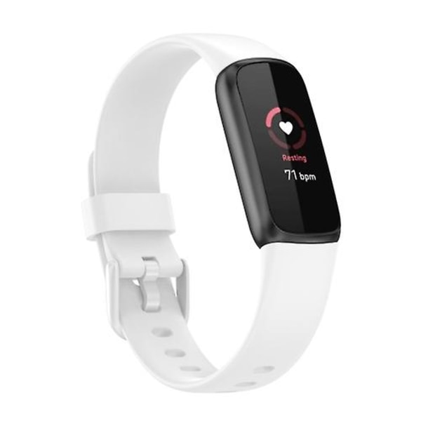 Til Fitbit Luxe Silicone Color Buckle Watch Band White