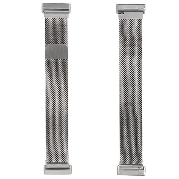 Fitbit Versa 4 / Versa 3 20mm Milanese Magnetic Metal Split Watch kellon ranneke Silver
