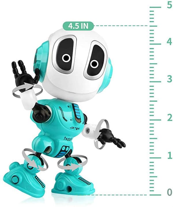 Talande robotleksak - Mini interaktiv inspelningsrobot för barn blå