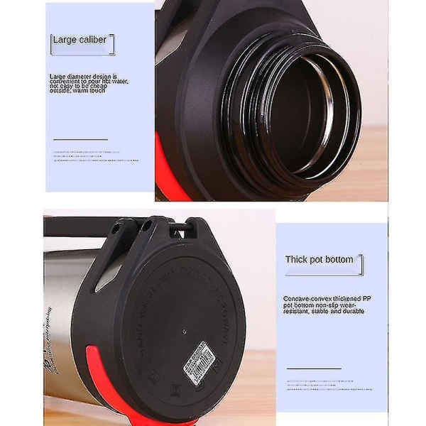 1200-4000 ml stor termokande flaske vakuumkolber Rustfrit stål isoleret vand termisk kop med rem 48 timers insalation 2500ML Red