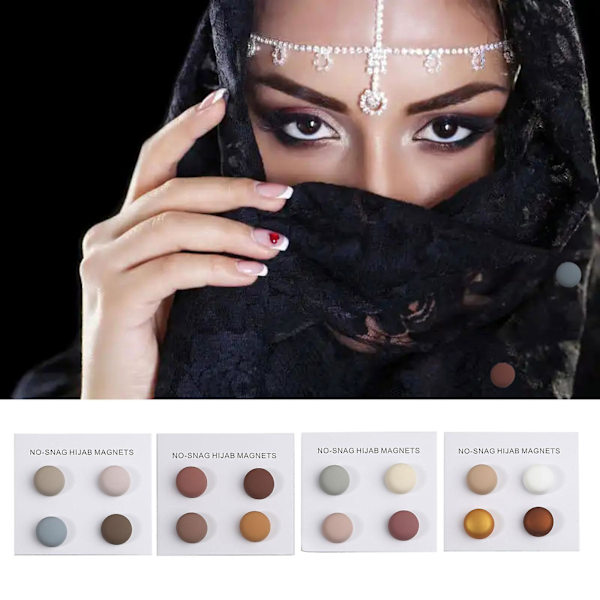 4st glänsande Premium Stark Hijab Magnet Pins Multi-användning Hijab Brosch Smycken B
