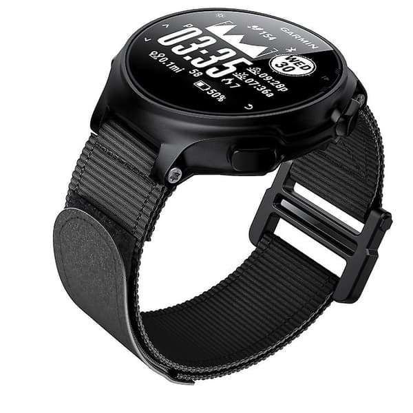 For Garmin Forerunner 735xt Hook And Loop Festener Nylon Watch Band Black