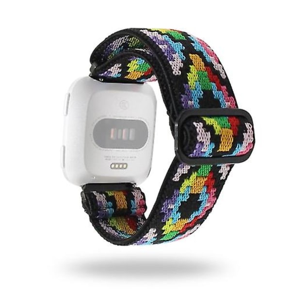 För Fitbit Versa watch Flätad Jacquard Justerbar rem Nylon Watch Band V2-2