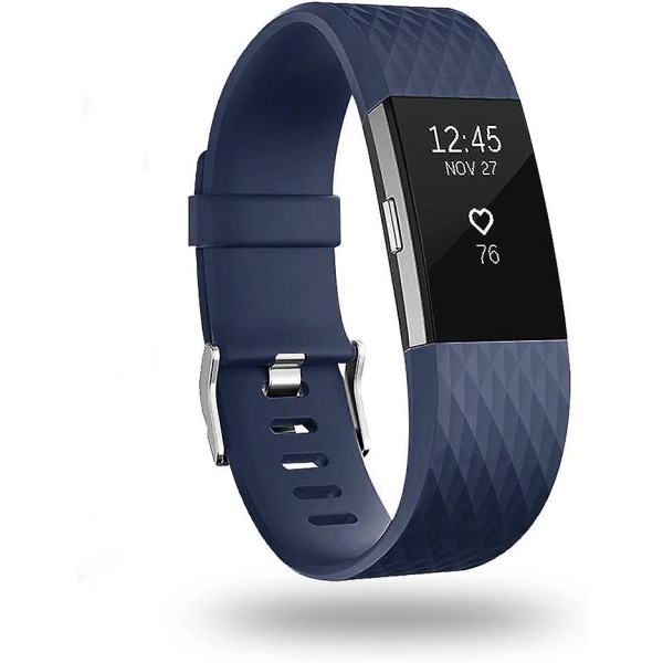 Ersättningsband som är kompatibla för Fitbit Charge 2, Classic & Special Edition justerbara sportarmband navy Small