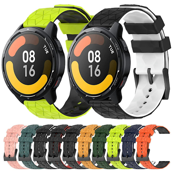 Tvåfärgad silikonklocka för Xiaomi MI Watch S1 Active Lime Green   Black