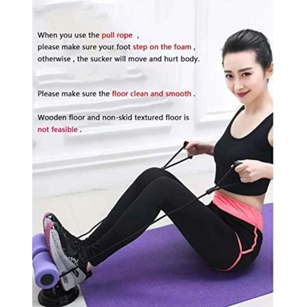 Sidde-op-assistentenhed og Sft Fam Fitness Bdy Wrkut Eercise Udstyr Bdybuilding Epander til Abdmen/Talje/Arm/Ben Strækning Sing PURPLE