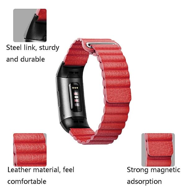 18 mm magnetiskt watch för Fitbit Charge 4/3 Classic Black