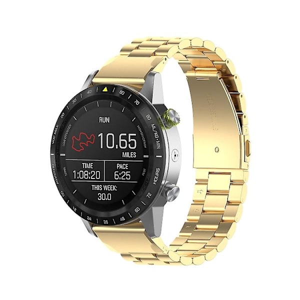 För Garmin Fenix5/forerunner935/garmin Approach S60 3-pärlor Rostfritt stål Metall Quick Release Watch Band gold