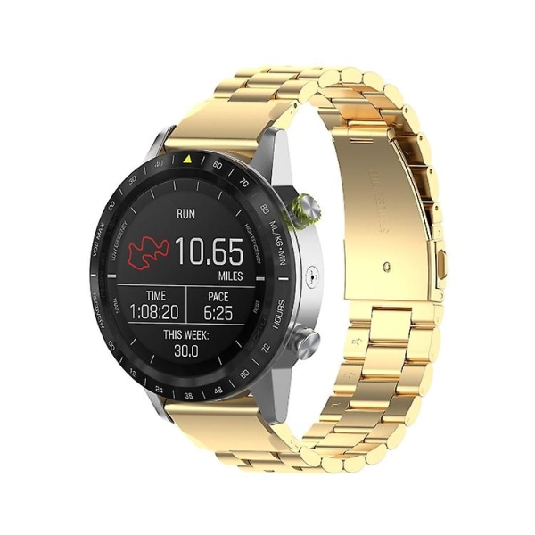 For Garmin Fenix5/forerunner935/garmin Approach S60 3-perler rustfritt stål metall hurtigutløser klokkerem gold