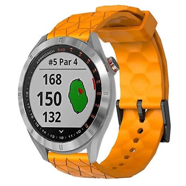 För Garmin Approach S40 20 mm fotbollsmönster i enfärgad watch Yellow