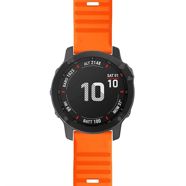 Til Garmin Fenix ​​6x 26mm Silikone Smart Watch Band Orange