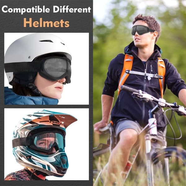 Motorcykelglasögon - 2-pack Vindtäta Skyddsglasögon (Klar + Grå)