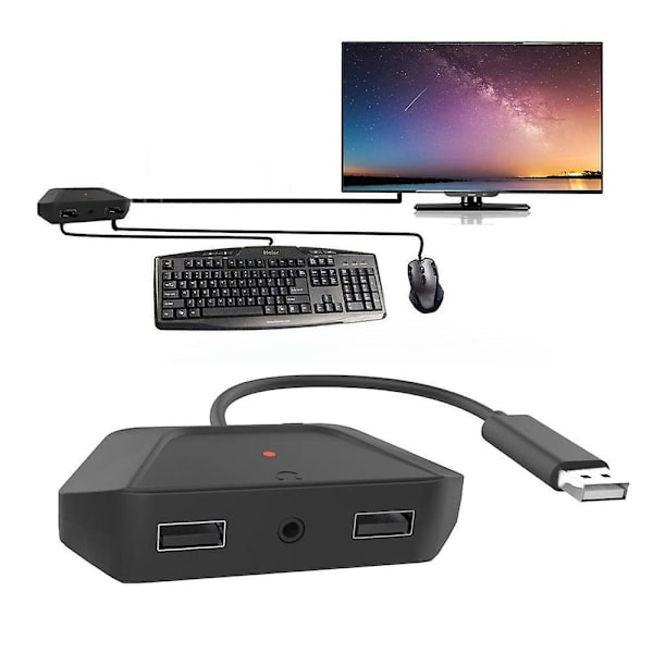 Tastatur- og musekonverteradapter med stemmefunksjon kompatibel med Ps3///Switch-serie vertskonvertering