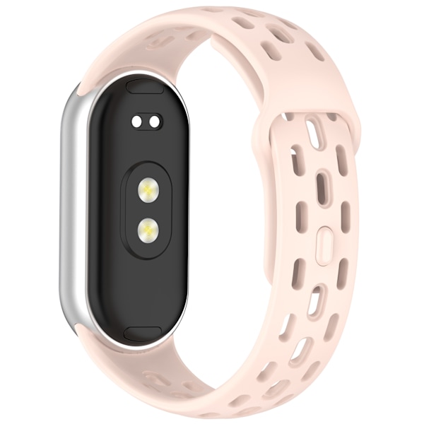 Älykellon ranneke Xiaomi Band 9/Xiaomi Band 8 -kelloon, hengittävä silikoniranneke (pinkki)