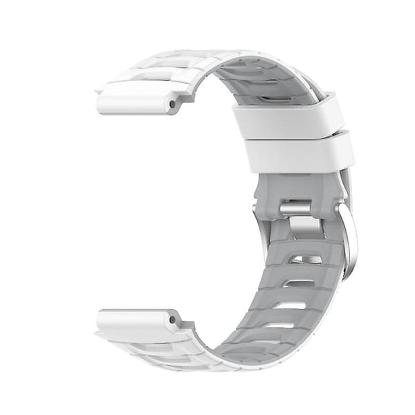 For Garmin Forerunner 920xt To-farget stålspenne klokkerem White-Light Grey