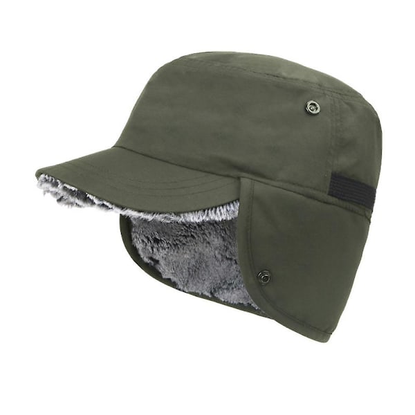 Vinter varm øreklafflue med toppluet basecap trapper vanntett unisex Blue