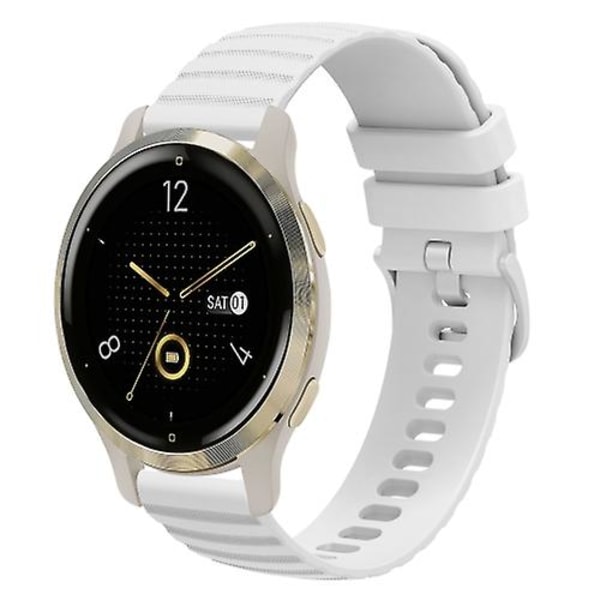 För Garmin Venu 2s 18 mm vågigt prickigt enfärgat watch White