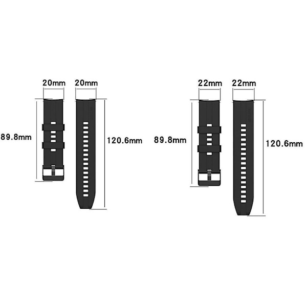 Huawei Watch GT3 46mm 42mm s säädettävä rannekoru silikoni ranneke Brown 22mm