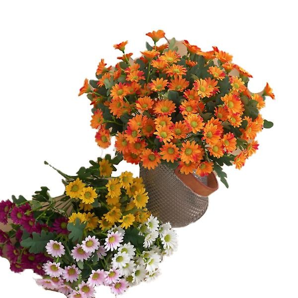 Kunstige blomsterbukett falske blomster til hjem bryllupsdekorasjon innendørs utendørs blomster falske planter White