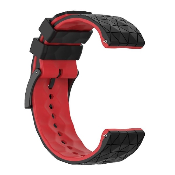 Til Suunto 9 tofarvet silikone urrem Black Red