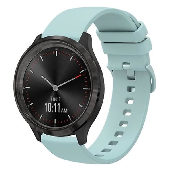 Til Garminmove 3 20 mm ensfarvet blød silikone urrem Sapphire Green