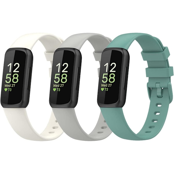 Remme Kompatible med Fitbit Inspire 3 - Bløde Justerbare Erstatningsremme i Silikone
