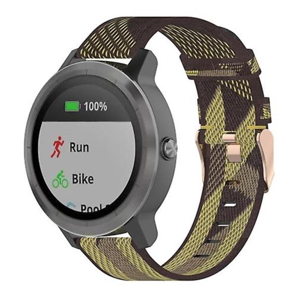 20 mm Stripe Weave nylon watch för Garmin Venu, Vivomove 3, Vivoactive 3, Forerunner 245 / 645 Yellow