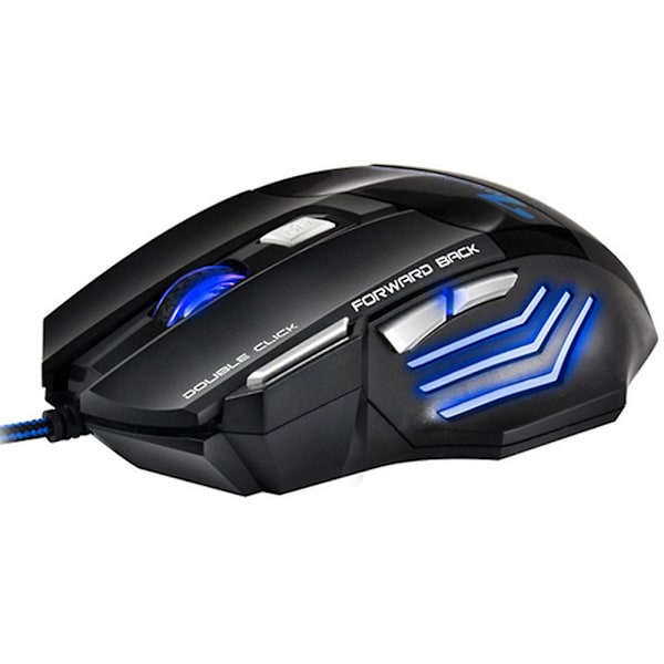 4 justerbar Dpi og 7 knapper Led optisk Usb kablet spillmus Black