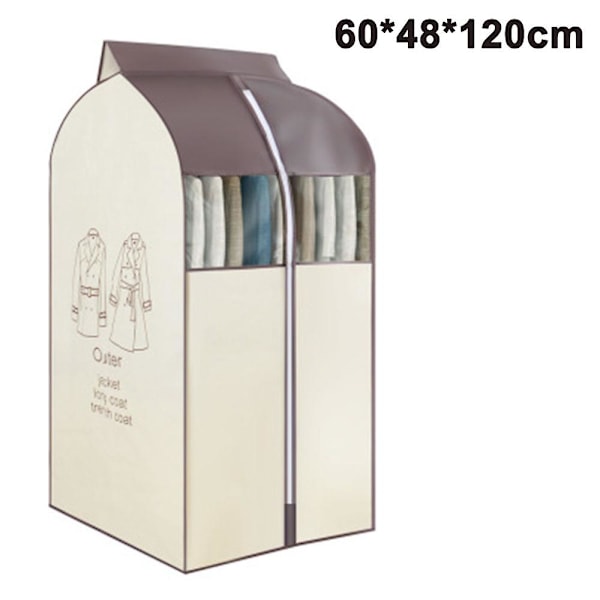 Hengende klespose klespose arrangør oppbevaring, klesstativdeksel Beige 60x48x120