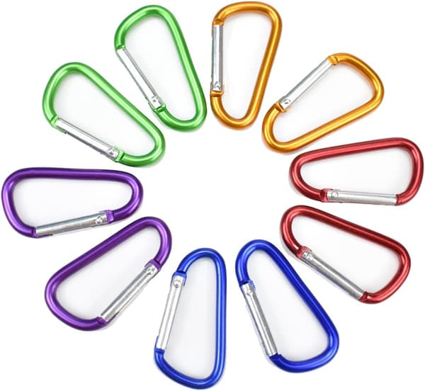 Stora Karabiner D-Ring-klämmor - 10-pack för utomhusaktiviteter