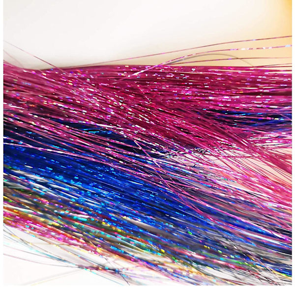 Hår Tinsel Strands Kit, 12 farver Tinsel Glitter Hår Tilbehør