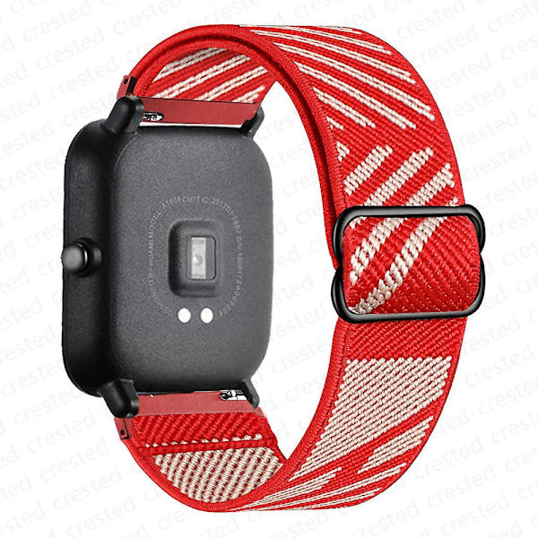 20mm/22mm band för Amazfit Gts 4//2/2e/3/gts2 Mini/gtr 4/3/ pro/gtr2/47mm/stratos Nylon Elastiskt watch Amazfit bipsband gray red 22mm