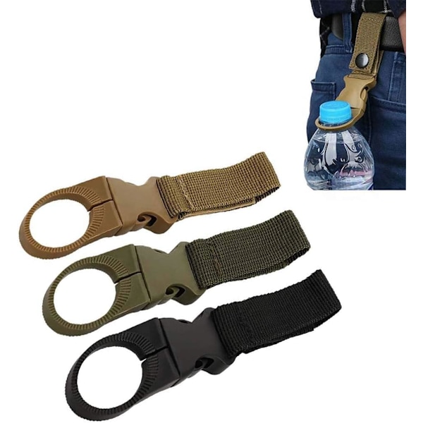 3-pack Flaskhållarbälte och Karabinklips Set för Utomhus