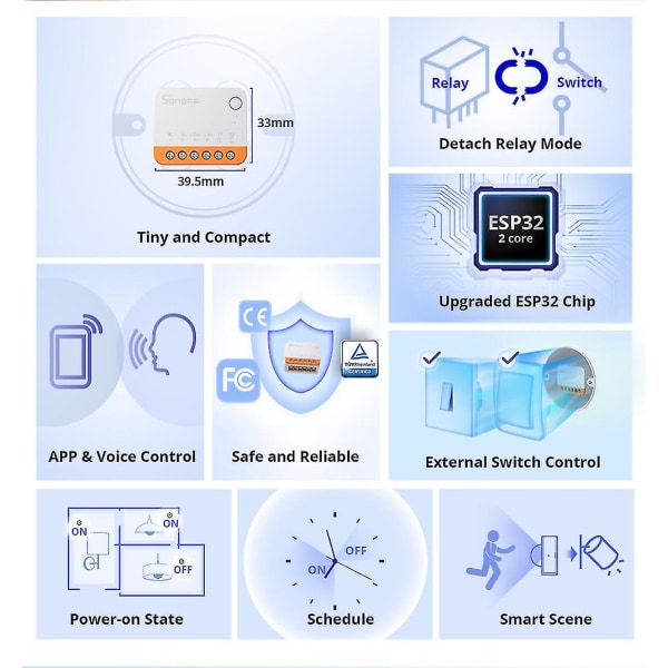 Sonoff Minir4 Extreme Wi-fi Mini Smart Switch Ewelink App Fjernbetjening 1stk