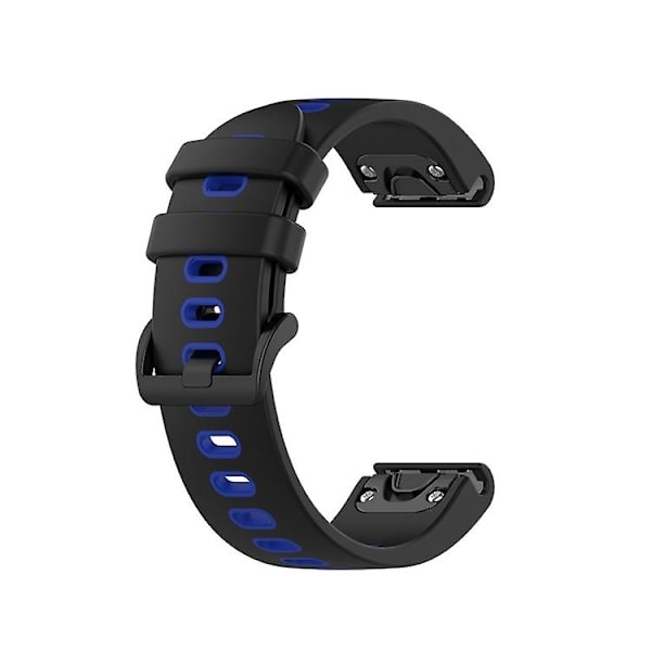 För Garmin Fenix ​​5s 22 mm silikon watch i två färger Black-Blue