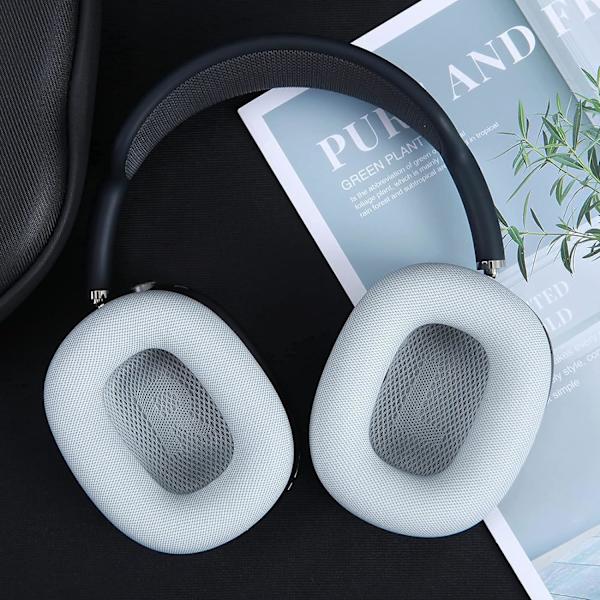 Øretelefoner til AirPods Max-øretelefoner Udskiftning af øretelefoner Øretelefoner lavet af proteinlæder, hukommelsesskum hvid