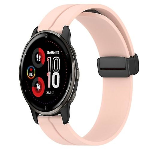 För Garmin Venu 2 Plus 20 mm Solid Color Magnetic Clasp Watch Pink