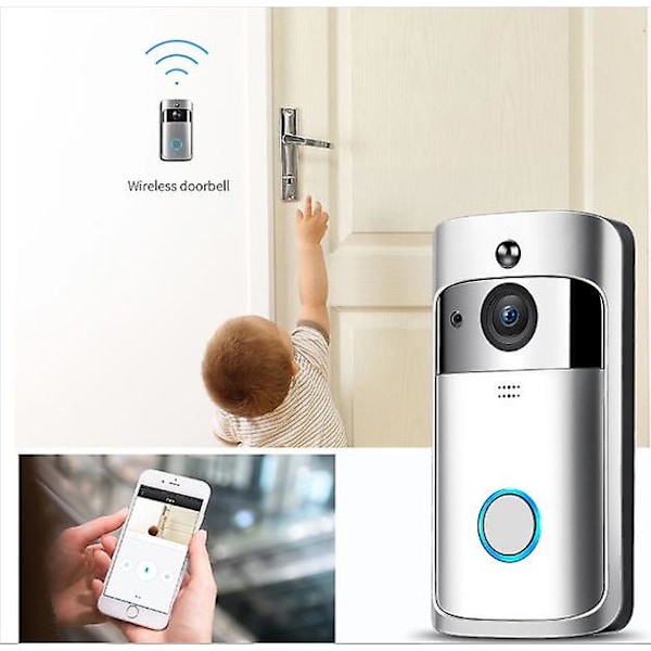 Smart Wifi Dørklokke Trådløs Hjem Visuell Vanntett Ring Dørklokke Telefon 720p Hd Kamera Videodørklokke Med Wowcam App wifi