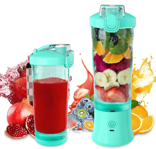 Bärbar mixer för shakes och smoothies med resekopp blå