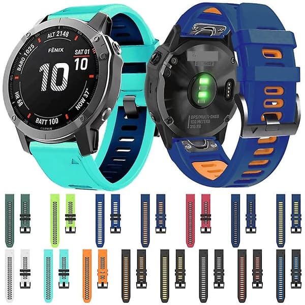 Garmin Fenix ​​5x 26 mm:n watch ranneke White-Black